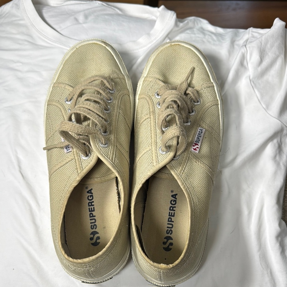 Superga Light Tan Canvas Sneakers